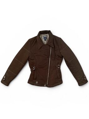 Horze Crescenda brown jacket with zipper pockets and adjustable waist with belt